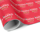 Harris Walz 2024 Kersthoop voor de Feestdagen Cadeaupapier (Rol Hoek)