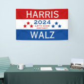 Harris Walz 2024 Laten we geschiedenis schrijven Spandoek (Beurs)