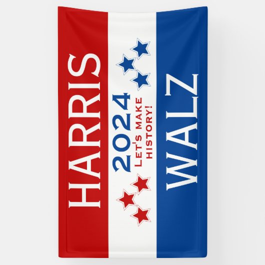 Harris Walz 2024 Laten we geschiedenis schrijven Spandoek (Verticaal)