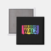 Harris Walz 2024 LGBTQ Gay Pride Rainbow Kamala Ha Magneet (Voorkant / Achterkant)