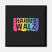 Harris Walz 2024 LGBTQ Gay Pride Rainbow Kamala Ha Magneet (Voorkant)