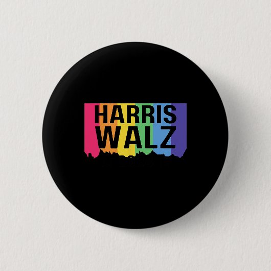 Harris Walz 2024 LGBTQ Gay Pride Rainbow Kamala Ha Ronde Button 5,7 Cm (Voorkant)