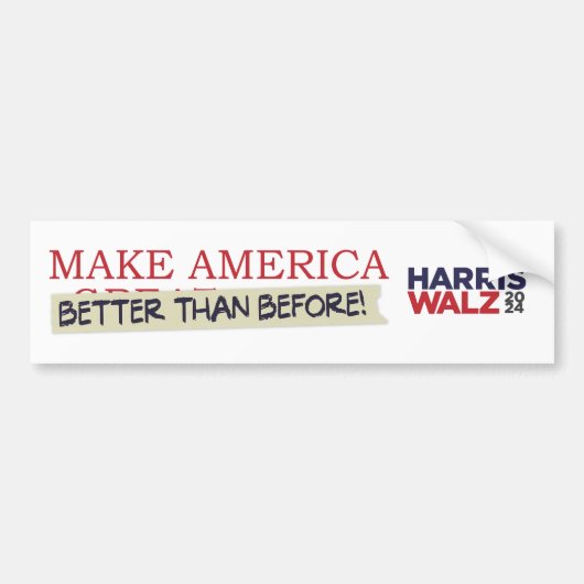 Harris-Walz 2024: Maak Amerika beter dan voorheen! Bumpersticker (Voorkant)