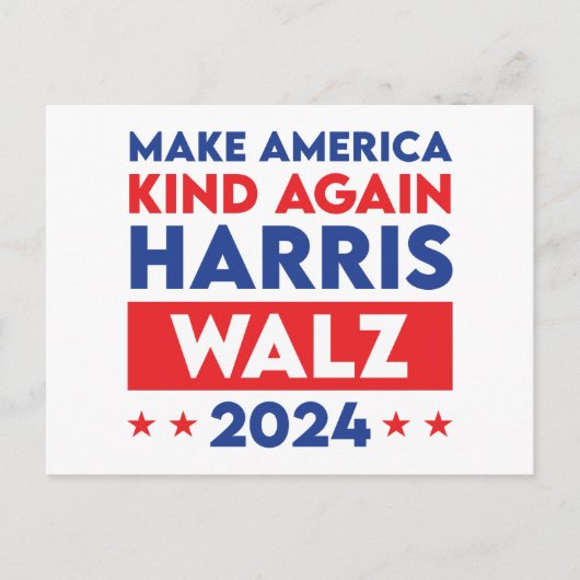 Harris Walz 2024 maakt Amerika weer vriendelijk Briefkaart (Voorkant)