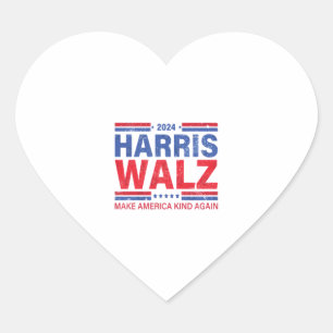 Harris Walz 2024 maakt Amerika weer vriendelijk Hart Sticker