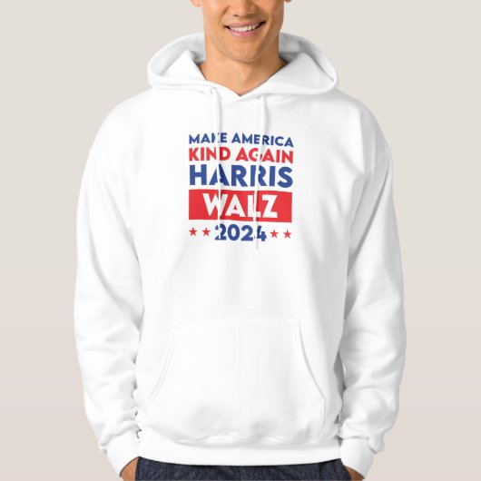 Harris Walz 2024 maakt Amerika weer vriendelijk Hoodie (Voorkant)