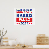 Harris Walz 2024 maakt Amerika weer vriendelijk Poster (Keuken)