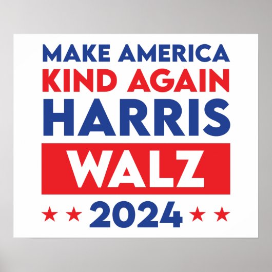 Harris Walz 2024 maakt Amerika weer vriendelijk Poster (Voorkant)