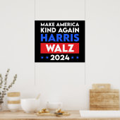 Harris Walz 2024 maakt Amerika weer vriendelijk Poster (Keuken)