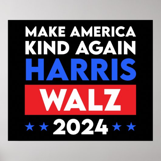Harris Walz 2024 maakt Amerika weer vriendelijk Poster (Voorkant)