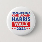 Harris Walz 2024 maakt Amerika weer vriendelijk Ronde Button 5,7 Cm (Voorkant)