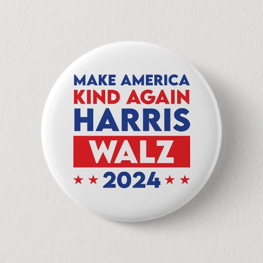 Harris Walz 2024 maakt Amerika weer vriendelijk Ronde Button 5,7 Cm (Voorkant)