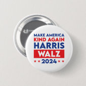 Harris Walz 2024 maakt Amerika weer vriendelijk Ronde Button 5,7 Cm (Voorkant /achterkant)