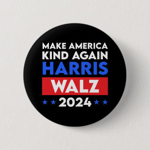 Harris Walz 2024 maakt Amerika weer vriendelijk Ronde Button 5,7 Cm