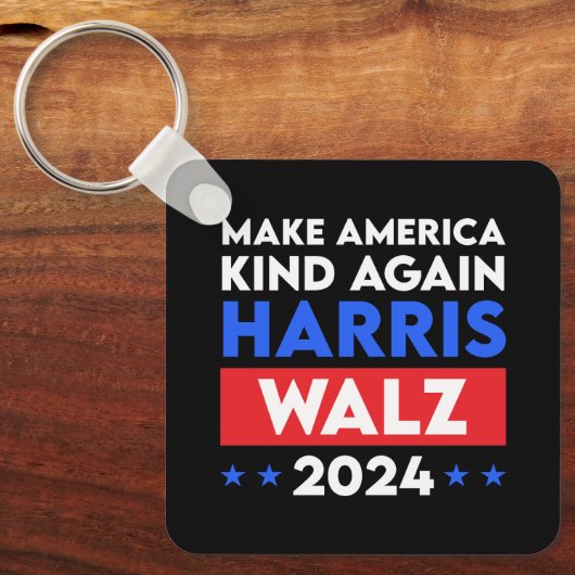 Harris Walz 2024 maakt Amerika weer vriendelijk Sleutelhanger (Voorkant)