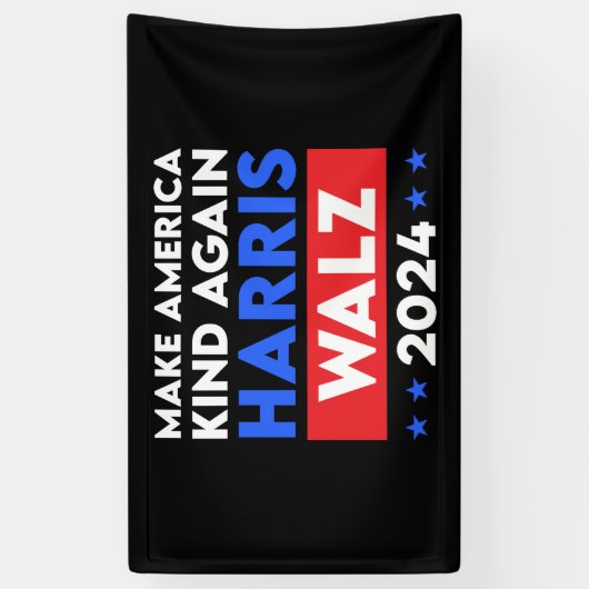 Harris Walz 2024 maakt Amerika weer vriendelijk Spandoek (Verticaal)