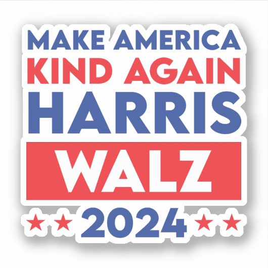 Harris Walz 2024 maakt Amerika weer vriendelijk Sticker (Voorkant)