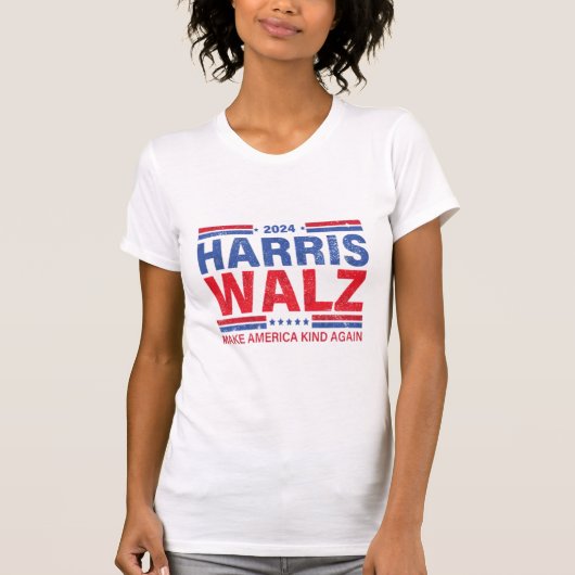 Harris Walz 2024 maakt Amerika weer vriendelijk T-shirt (Voorkant)