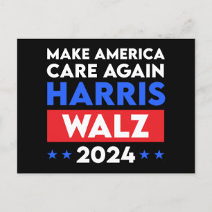 Harris Walz 2024 Make America Care opnieuw Briefkaart