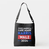 Harris Walz 2024 Make America Care opnieuw Crossbody Tas (Achterkant)