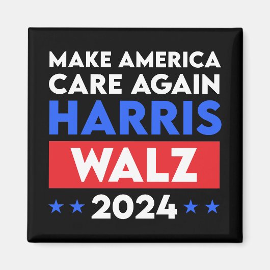 Harris Walz 2024 Make America Care opnieuw Magneet (Voorkant)