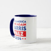 Harris Walz 2024 Make America Care opnieuw Mok (Voorkant links)
