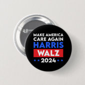 Harris Walz 2024 Make America Care opnieuw Ronde Button 5,7 Cm (Voorkant /achterkant)