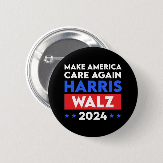 Harris Walz 2024 Make America Care opnieuw Ronde Button 5,7 Cm (Voorkant /achterkant)