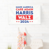 Harris Walz 2024 Make America Care opnieuw Spandoek (Insitu)