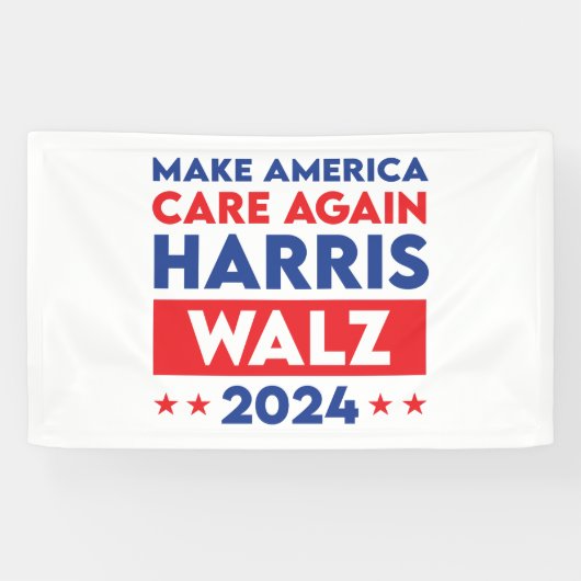 Harris Walz 2024 Make America Care opnieuw Spandoek (Horizontaal)