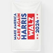 Harris Walz 2024 Make America Care opnieuw Spandoek (Verticaal)