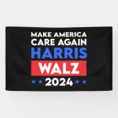 Harris Walz 2024 Make America Care opnieuw Spandoek (Horizontaal)