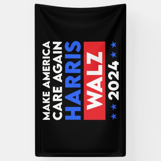 Harris Walz 2024 Make America Care opnieuw Spandoek (Verticaal)