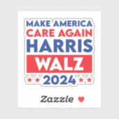 Harris Walz 2024 Make America Care opnieuw Sticker (Vel)