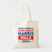 Harris Walz 2024 Make America Care opnieuw Tote Bag (Voorkant)