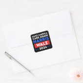 Harris Walz 2024 Make America Care opnieuw Vierkante Sticker (Envelop)