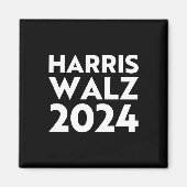 Harris Walz 2024 moderne typografie wit en zwart Magneet (Voorkant)