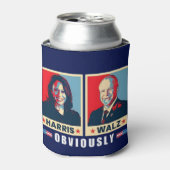 Harris Walz 2024 natuurlijk Blikjeskoeler (Blikje Voorkant)