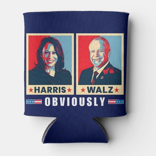 Harris Walz 2024 natuurlijk Blikjeskoeler (Voorkant)