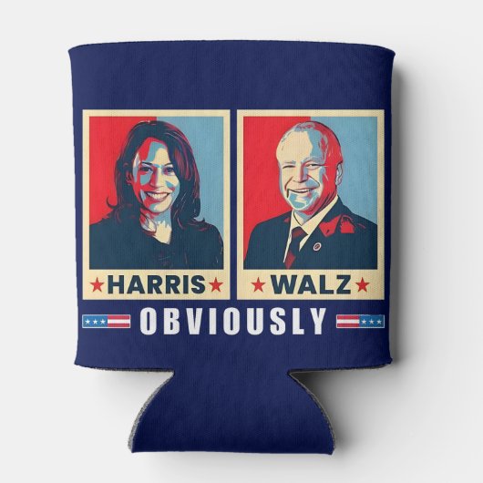 Harris Walz 2024 natuurlijk Blikjeskoeler (Achterkant)