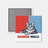 Harris Walz 2024, natuurlijk Cat Magneet (Voorkant / Achterkant)