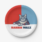 Harris Walz 2024, natuurlijk Cat Papieren Bordje (Voorkant)