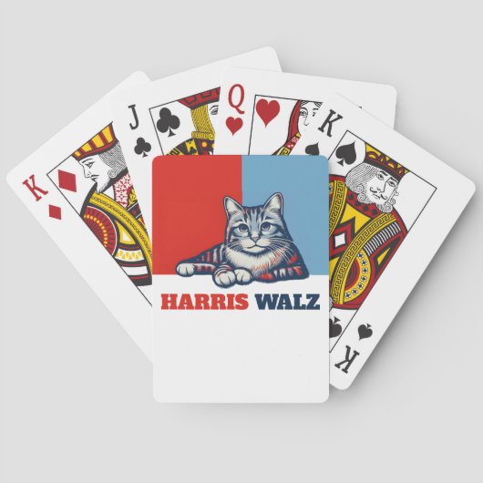 Harris Walz 2024, natuurlijk Cat Pokerkaarten (Achterkant)