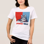 Harris Walz 2024, natuurlijk Cat Tri-Blend Shirt (Voorkant)