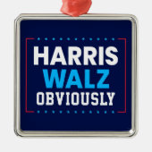 Harris Walz 2024 natuurlijk Metalen Ornament (Voorkant)