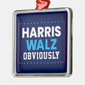 Harris Walz 2024 natuurlijk Metalen Ornament (Links)