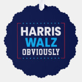 Harris Walz 2024 natuurlijk Ornament Kaart (Achterkant)