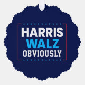 Harris Walz 2024 natuurlijk Ornament Kaart (Voorkant)