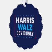 Harris Walz 2024 natuurlijk Ornament Kaart (Links)