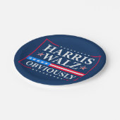 Harris Walz 2024 natuurlijk Papieren Bordje (Gekanteld)